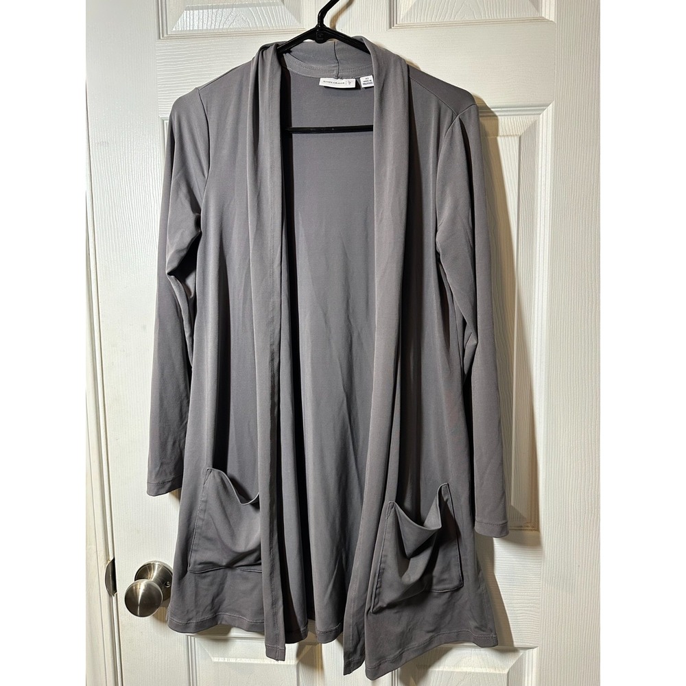 Susan Graver Women's Cardigan XS Gray with Pockets Gently Used